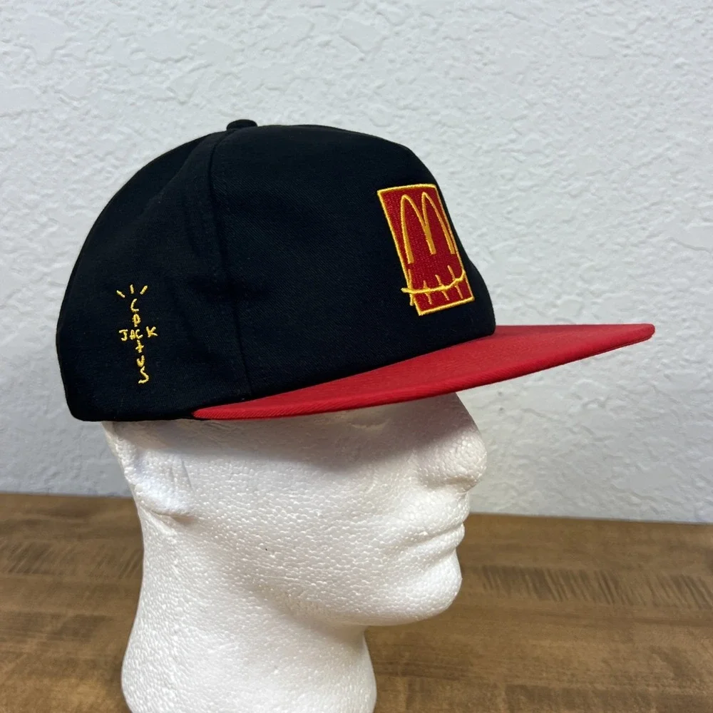 Travis Scott x McDonalds Arches Cactus Jack Black/Red & Brown SnapBack Hat Lot